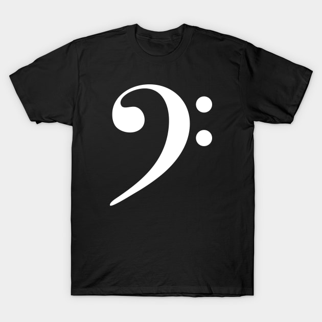 Bass Clef White T-Shirt by LittleBean